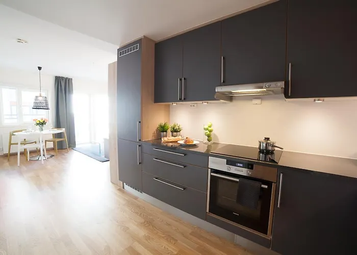 아파트 Bjorvika Apartments, Damsgard Area, Center *